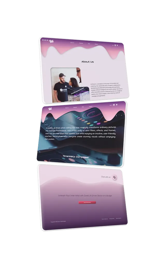 zone AI — neumorphic web design
