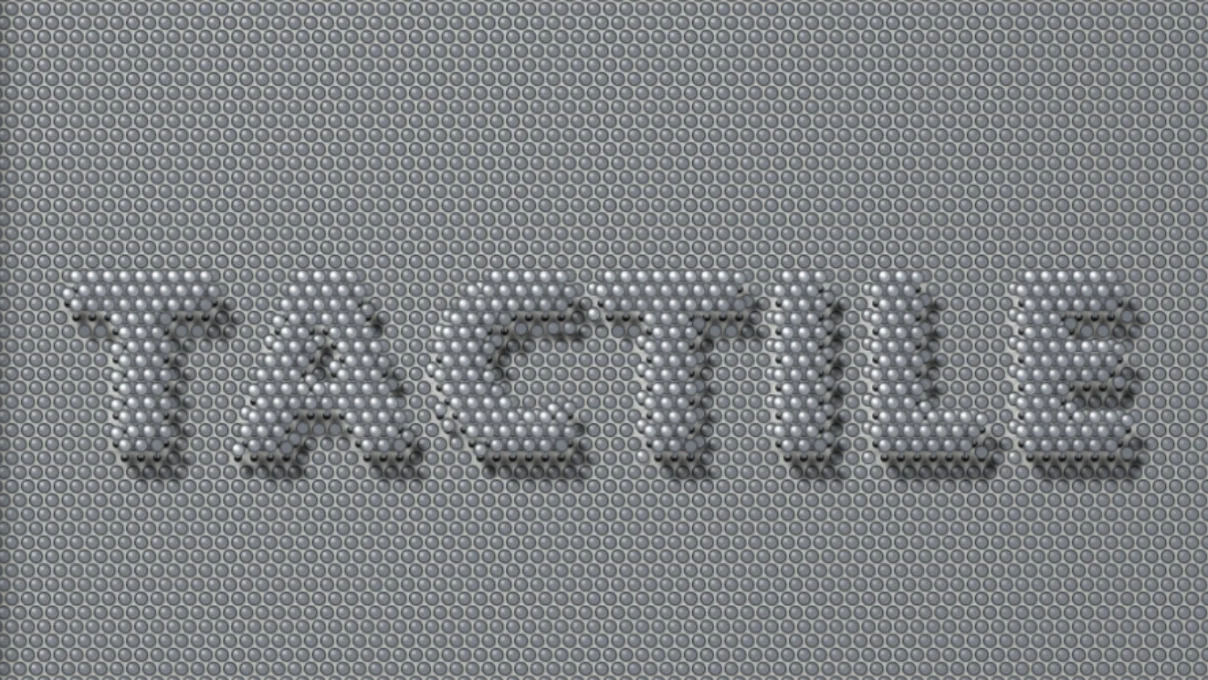 Tactile UI: the pin screen spelling TACTILE